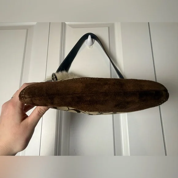 LOW START FOR SHOW! Vintage Coach Y2K with fur shoulder bag - Picture 9 of 11
